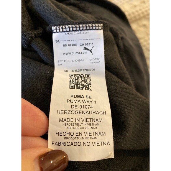 PUMA Women's Essentials+
Velour Hoodie Black Pass Through Pocket 75% Cotton SOFT - Picture 10 of 11